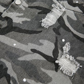 Американская ретро свободная рубашка Heavy Industry с длинным рукавом и потертостями в камуфляжном стиле